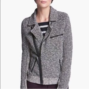 Rag & Bone Women’s Hart Tweed Gray Knit Moto Jacket Sz M